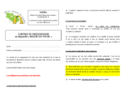 CONTRAT DE PARTICIPATION