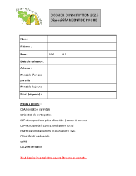 Dossier inscription