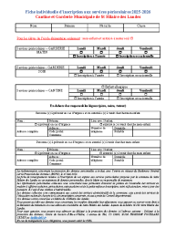 FICHE D INSCRIPTION