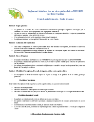 REGLEMENT INTERIEUR