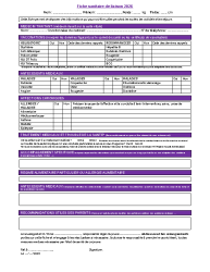 dossier de renseignements service jeunesse 2026